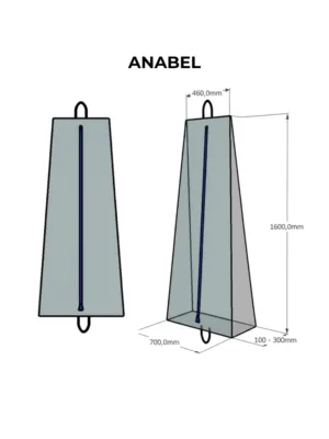 ANABEL (1) Custom garment bag with screen printed logo