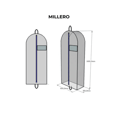 MILLERO Custom garment bag with screen printed logo